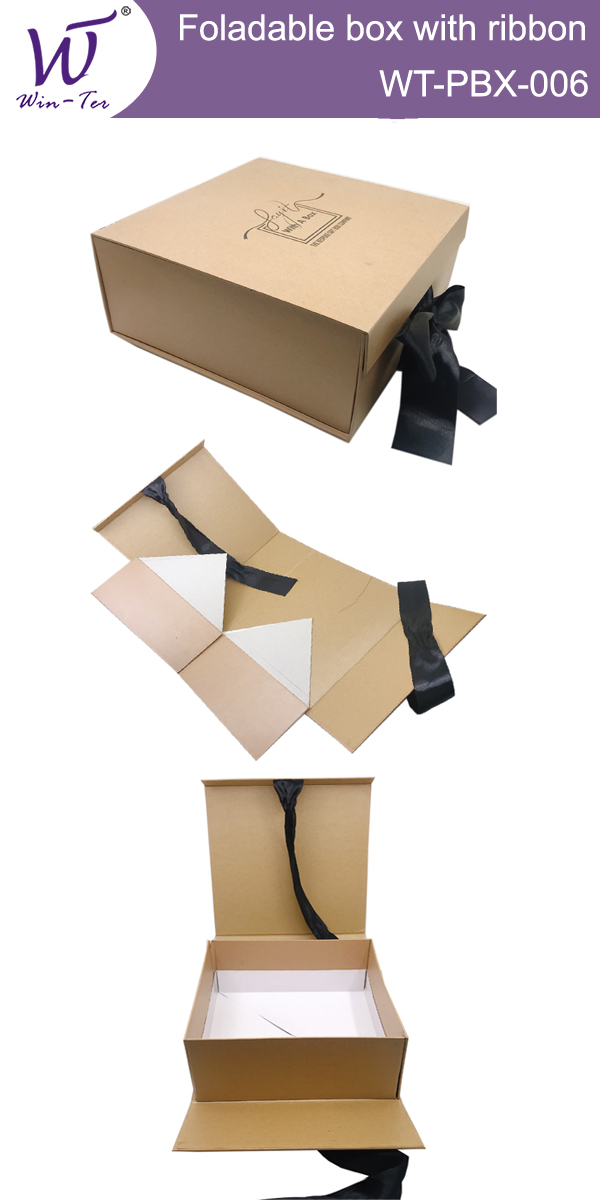 foldable gift boxes with ribbon