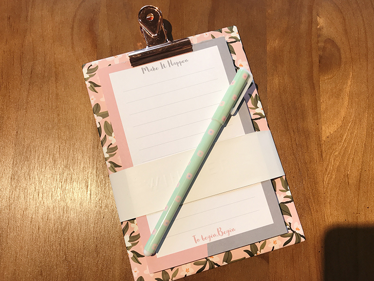 Summer Flower Notepad With Clipboard