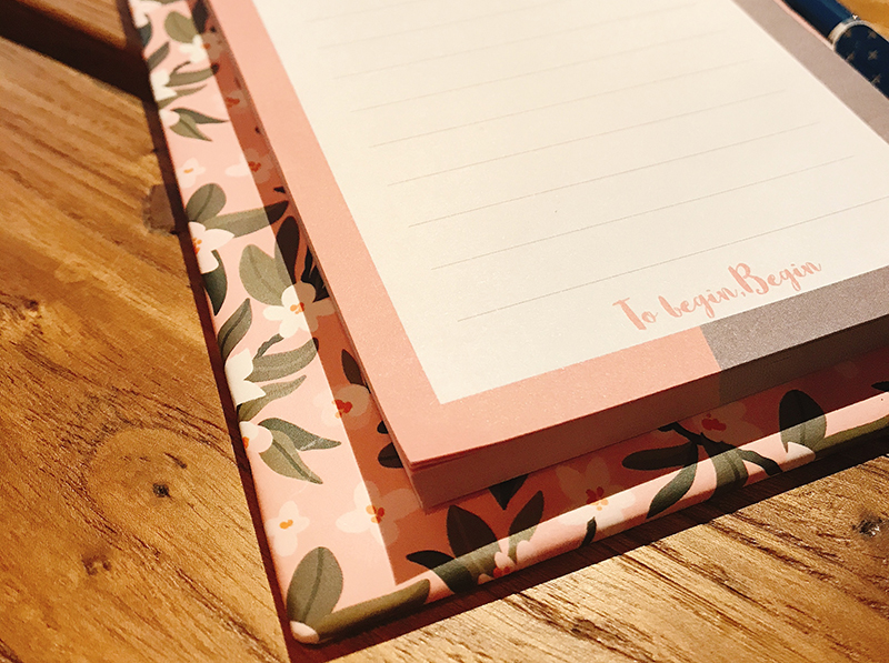 Summer Flower Notepad With Clipboard