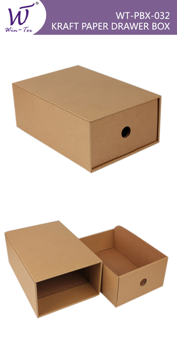 Printed Kraft Cardboard Paper Folding Drawer Box