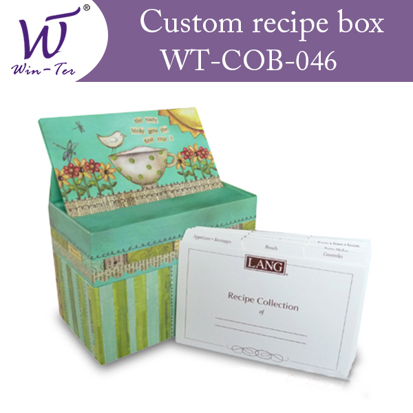 Custom full color recipe box printing with stand 