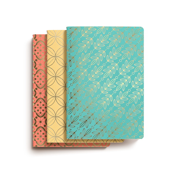 gold foil leather notebook