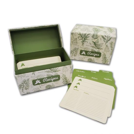 Custom recipe card box file and dividers