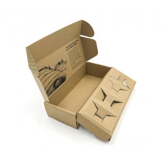 Kraft mailer box with black logo printing -Win-Ter Printing