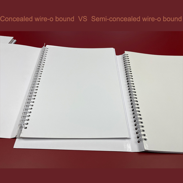 what is the different between semi-concealed and concealed wire-o bound ?